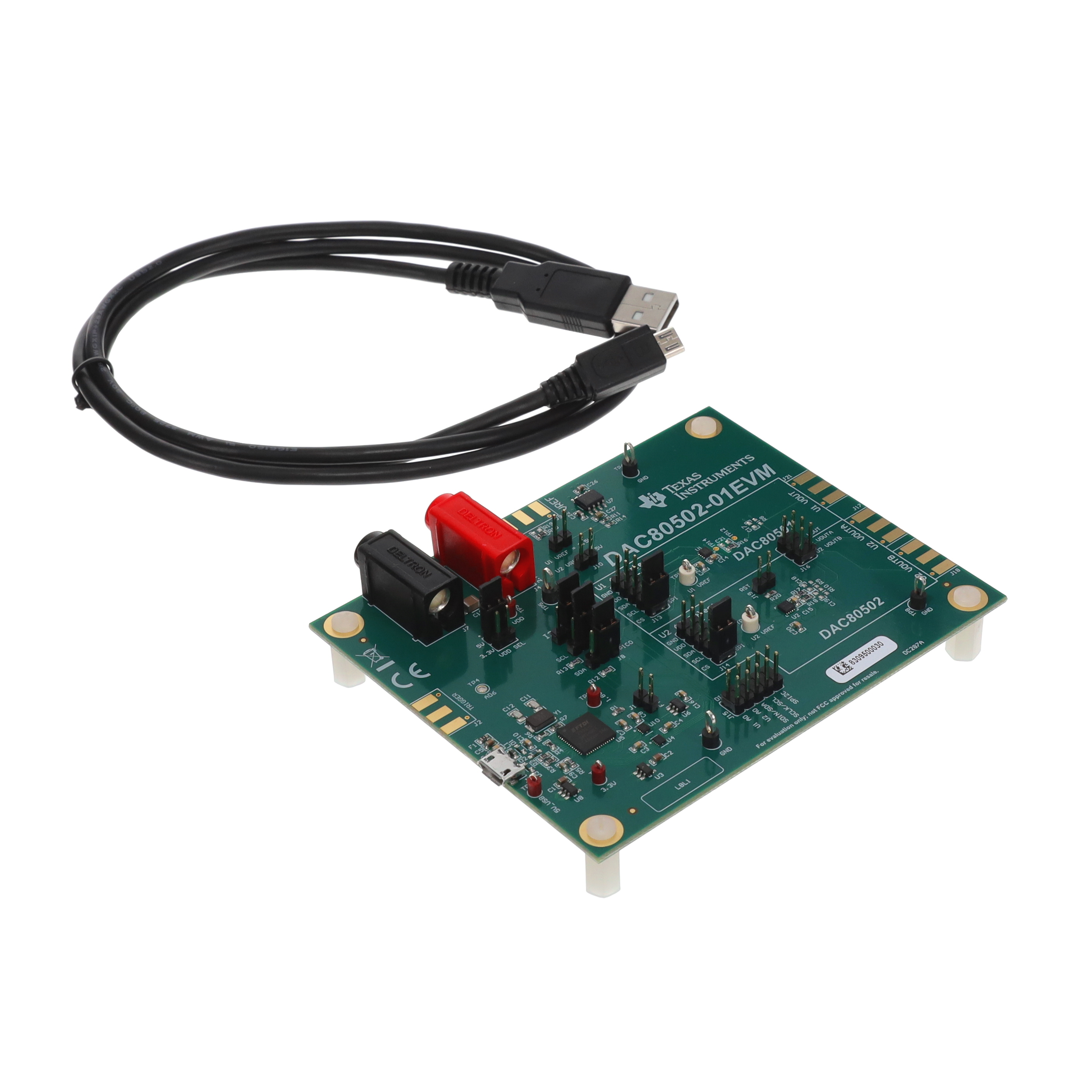 DAC80502-01EVM — Платы для проверки цифрово-аналоговых преобразователей (DAC)