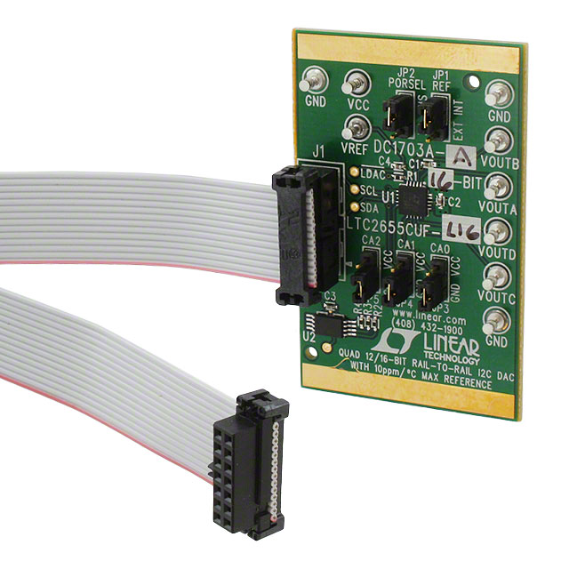 DC1703A-A — Платы для проверки цифрово-аналоговых преобразователей (DAC)